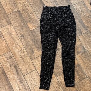 SHEIN Black Glitter Leggings